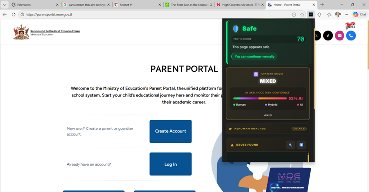 Ministry Parent Portal with whitelist detection
